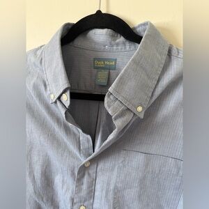 Duck Head Long Sleeve Blue/Grey‎ Gingham Stripe Button Down Men’s Shirt XL